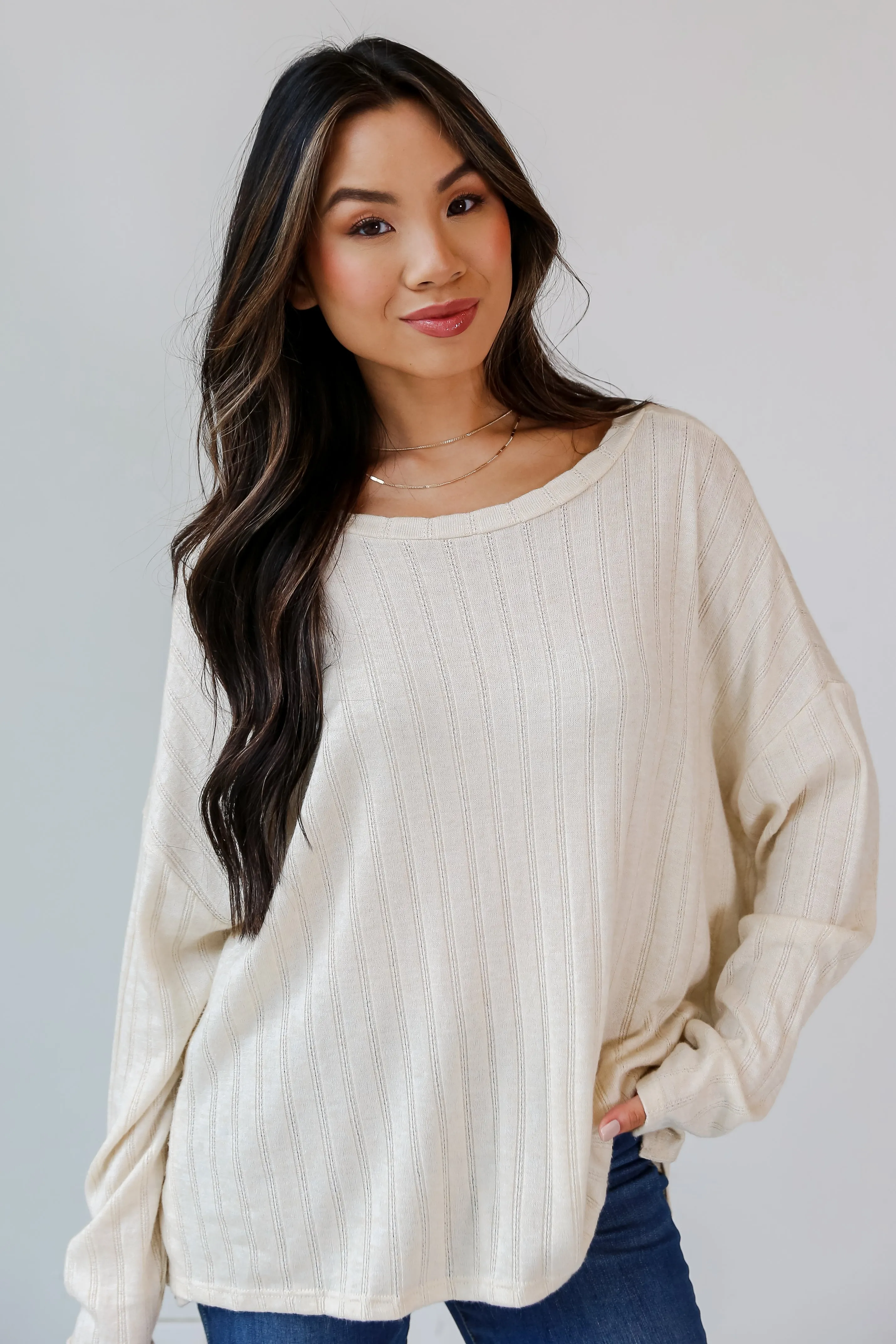 FINAL SALE - Lavish Attitude Ivory Knit Top