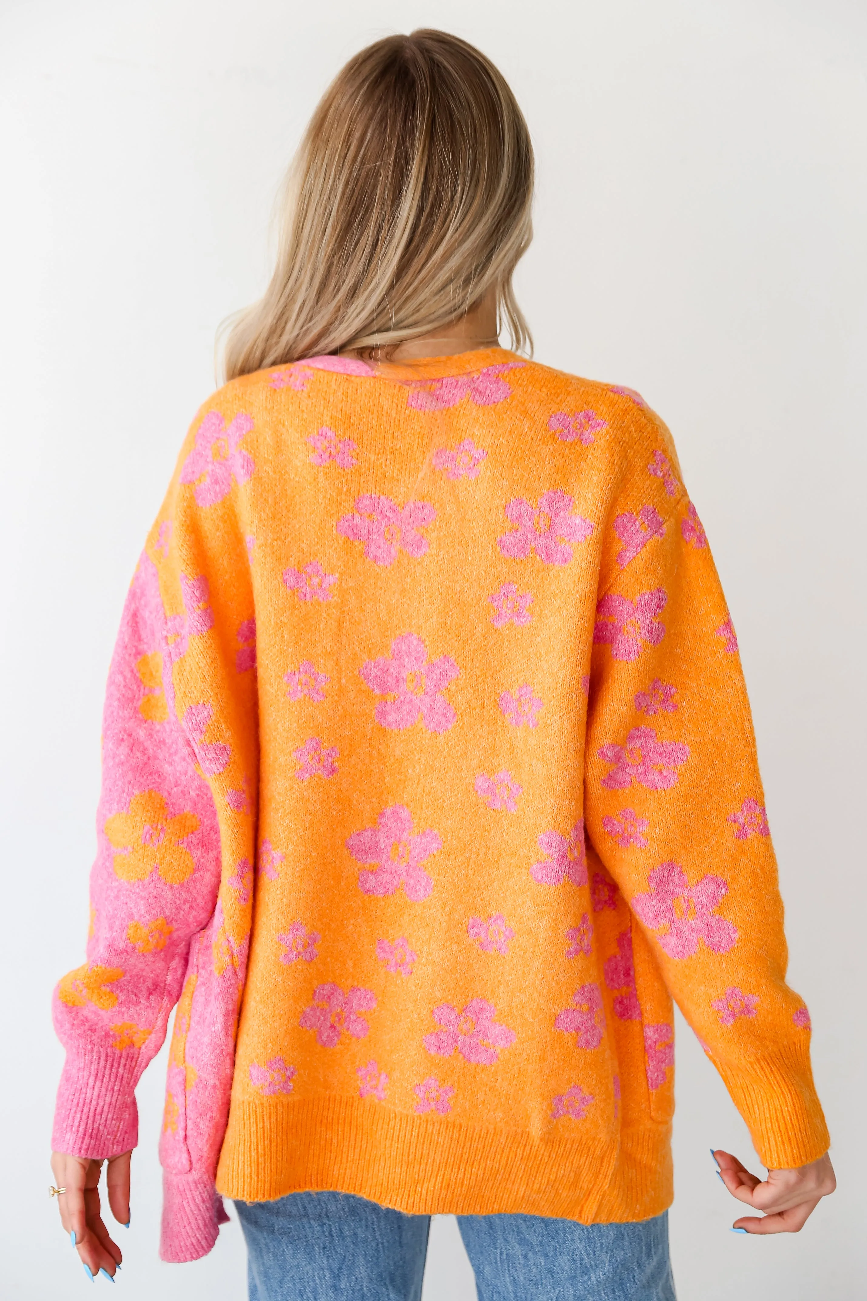 FINAL SALE - Sweet Suggestion Pink Floral Color Block Cardigan