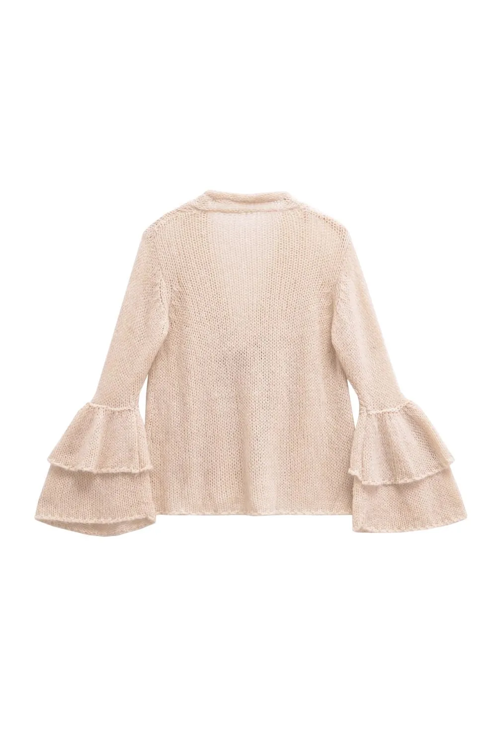 'Gillian' Long-Sleeve Layered Decor Knit Cardigan