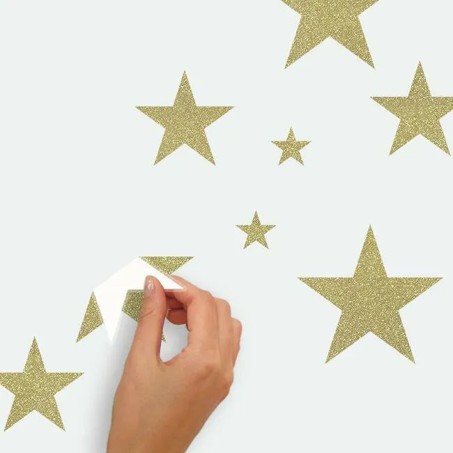 Glitter Twinkle Stars Peel And Stick Wall Decals