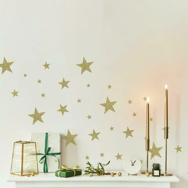 Glitter Twinkle Stars Peel And Stick Wall Decals