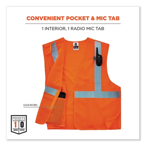 Glowear 8215ba-s Single Size Class 2 Economy Breakaway Mesh Vest, Polyester, 2x-large, Orange, Ships In 1-3 Business Days