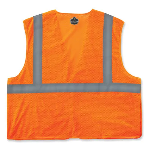 Glowear 8215ba-s Single Size Class 2 Economy Breakaway Mesh Vest, Polyester, 2x-large, Orange, Ships In 1-3 Business Days