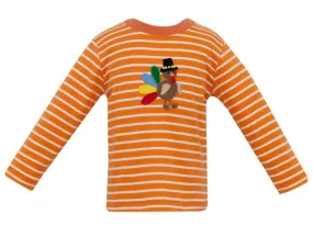 Gobble Gobble Knit T-Shirt- Orange & White Stripe