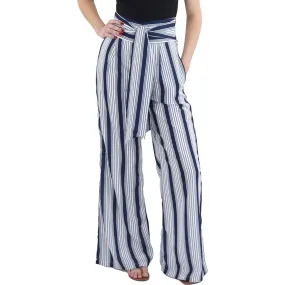 Gracia Womens High Waist Striped Trouser Pants