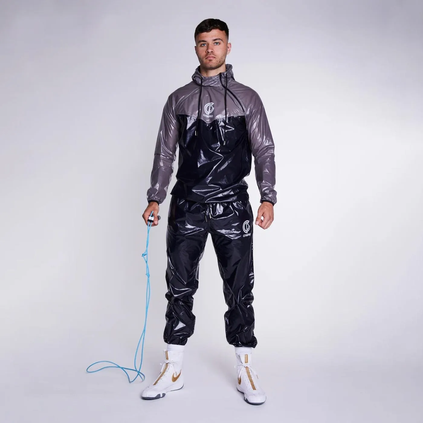 GymPro Sweat Suit, Black/Grey