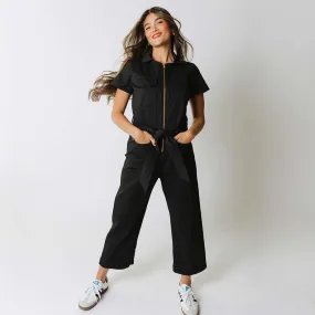 Hamptons Jumpsuit, Black Canvas