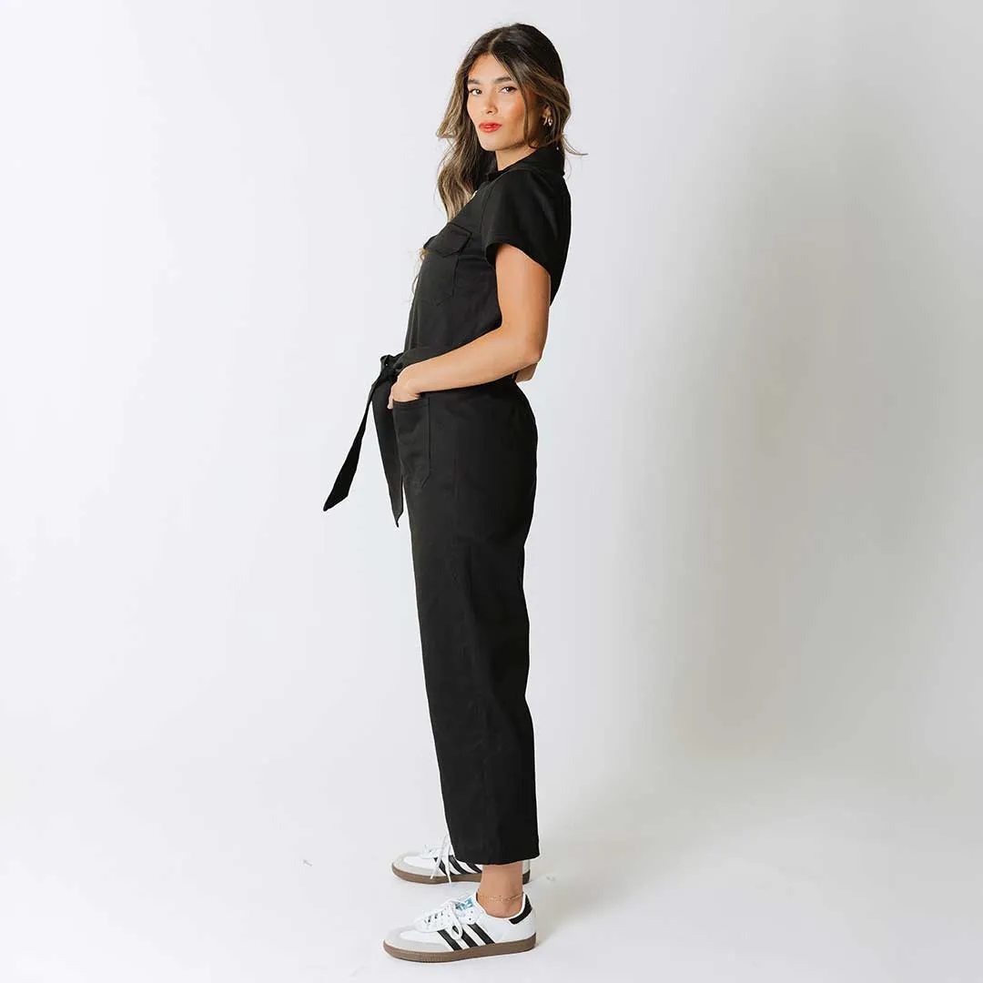 Hamptons Jumpsuit, Black Canvas