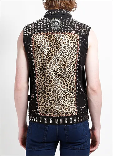 HAND STUDDED PUNK VEST