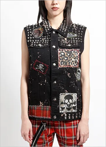 HAND STUDDED PUNK VEST