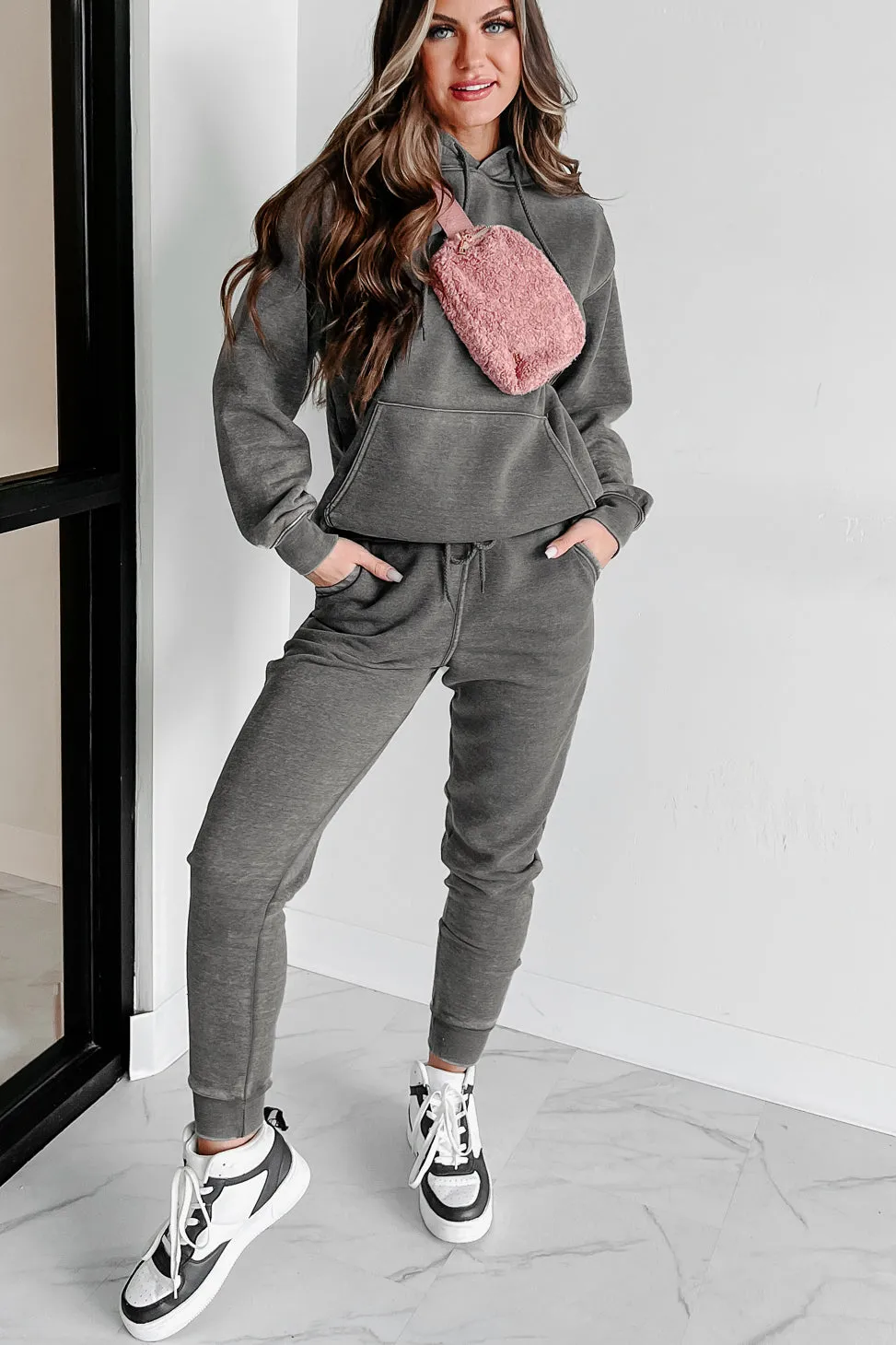 Hard Act To Follow Fleece Hoodie & Jogger Set (Heather Grey)