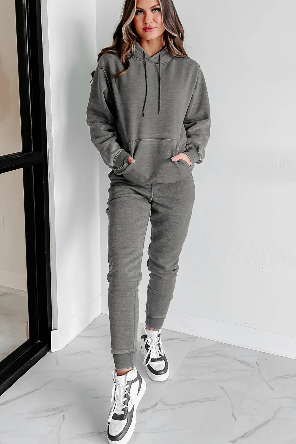 Hard Act To Follow Fleece Hoodie & Jogger Set (Heather Grey)