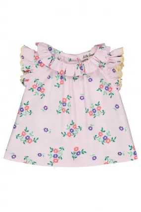 Hello Simone Girls' Ruffled Floral Top