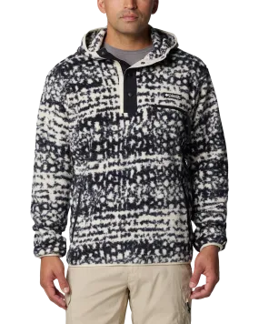 Helvetia II Printed Hooded Fleece Jacket in Black Stippled Stripe