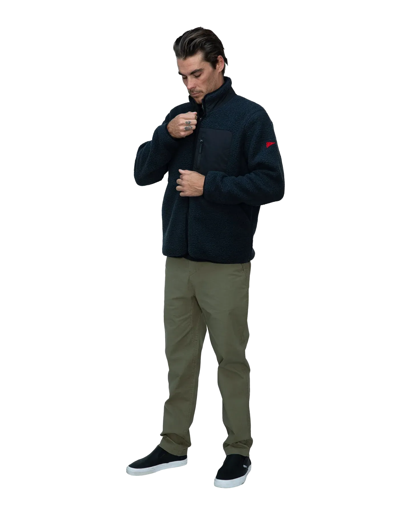 High Pile Utility Fleece Jacket in Black