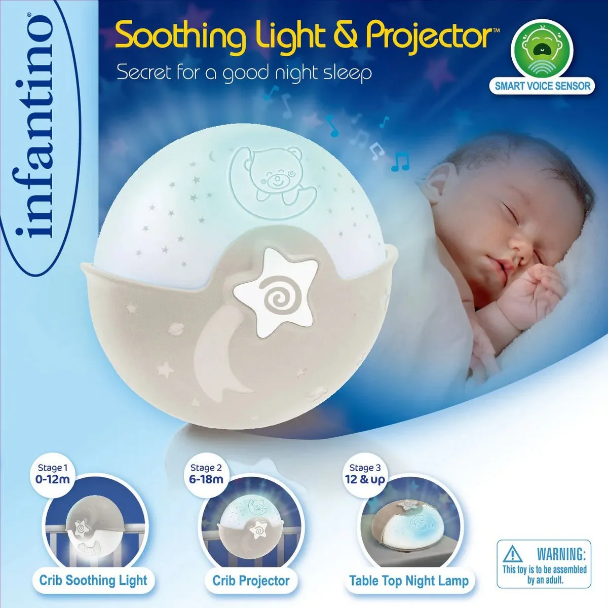 Infantino Wom Soothing Light & Projector Blue