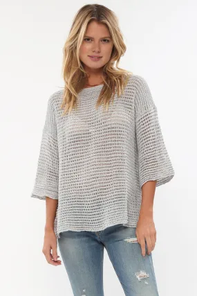 Jagger Semi-Sheer Pullover in Pale Smoke