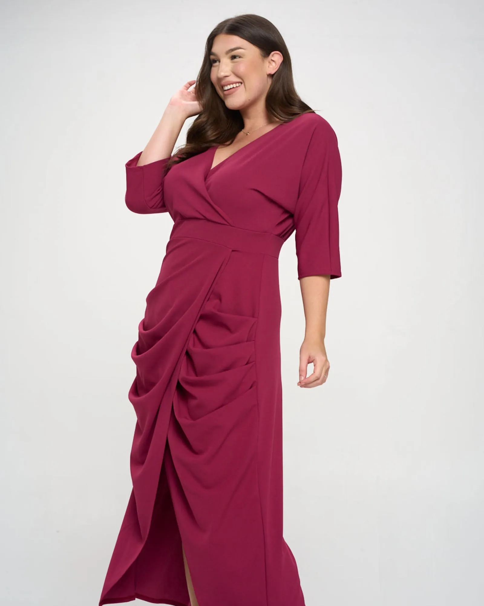 Juliette Wrap Maxi Dress | Magenta