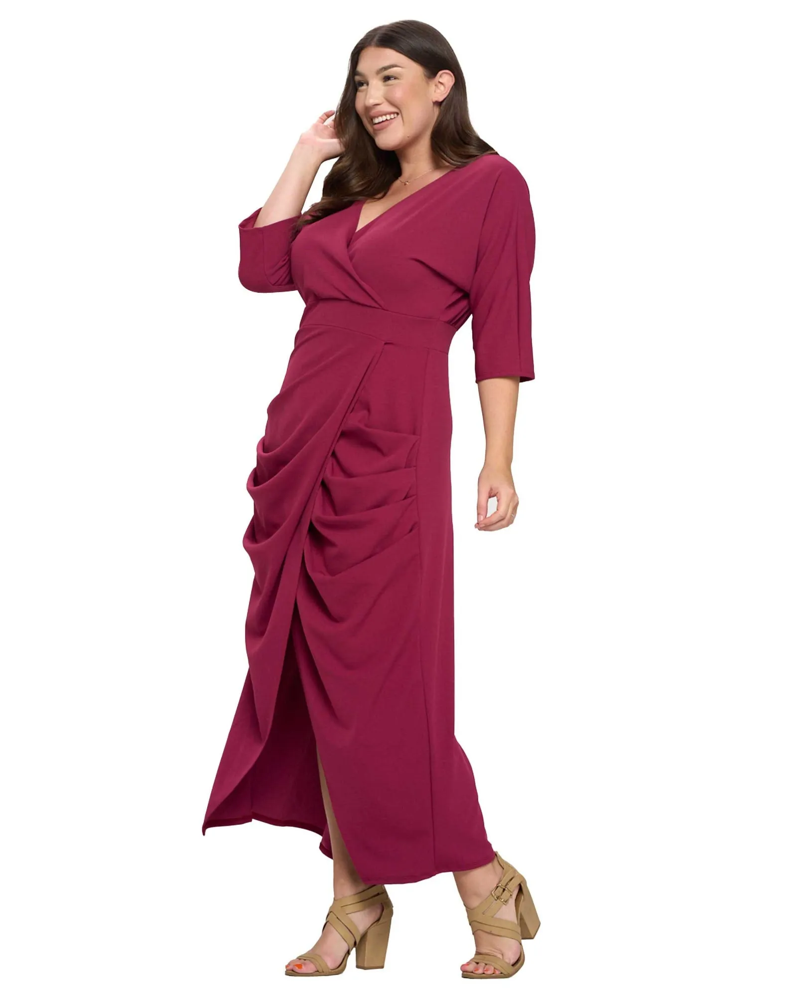 Juliette Wrap Maxi Dress | Magenta