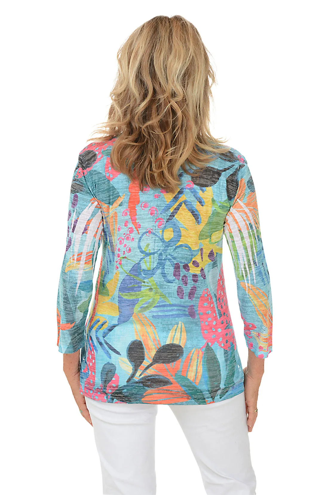 Jungle Mambo High-Low Burnout Knit Top