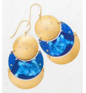 'Juno' Midnight Blue Drop Earrings