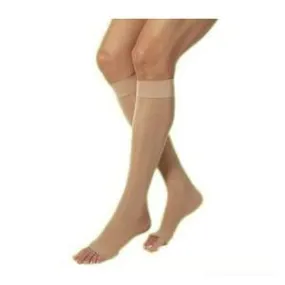 Juzo Dynamic Knee High 40-50mmHg with Silicone Border, Open Toe, Short, Size 3, Beige