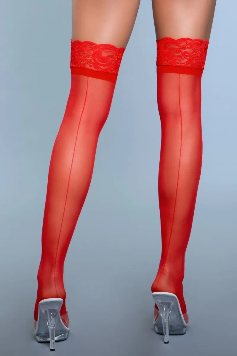 Keep A Secret Thigh Highs Red