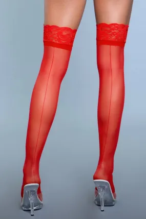 Keep A Secret Thigh Highs Red