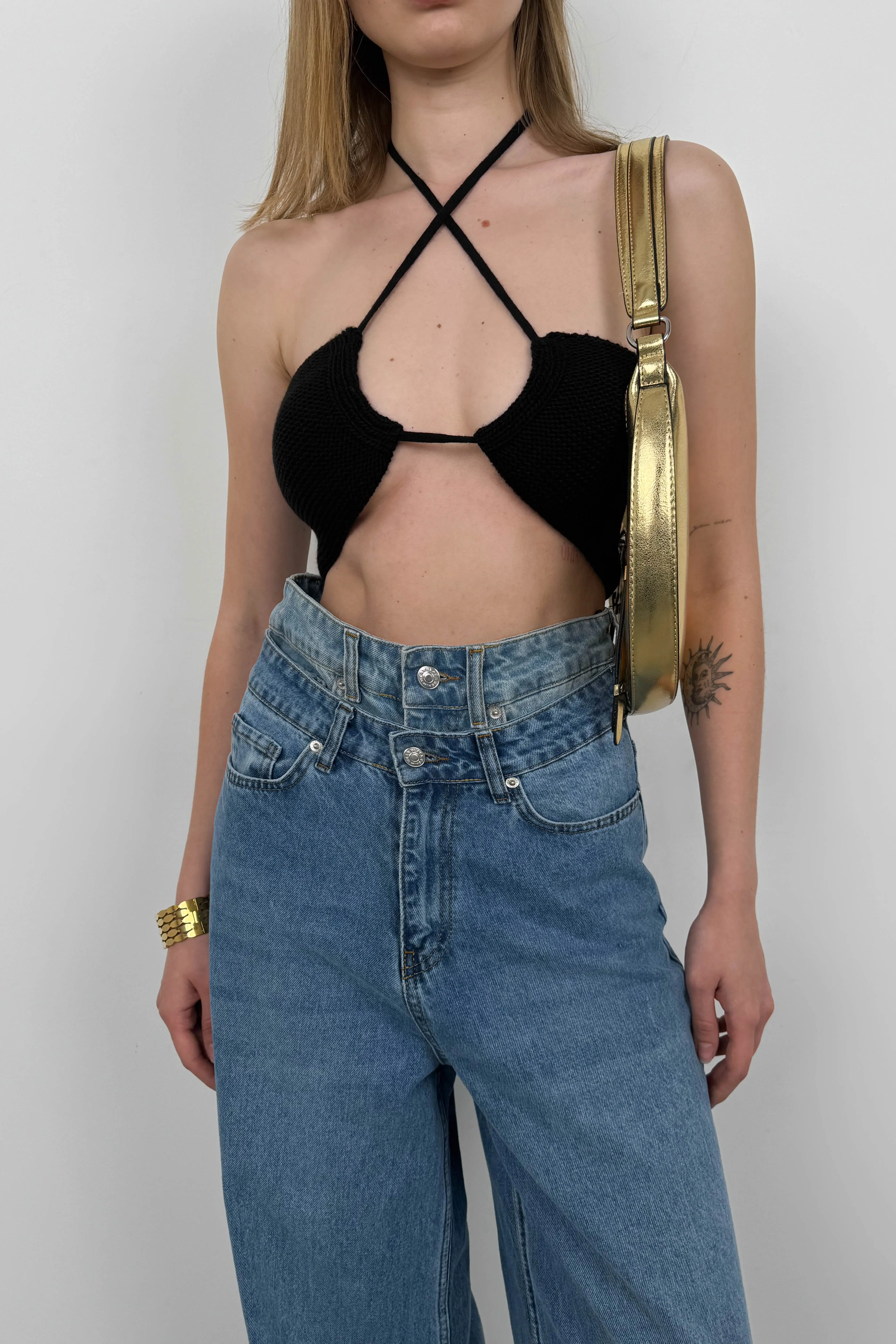 Knit Tie Bralette-Top