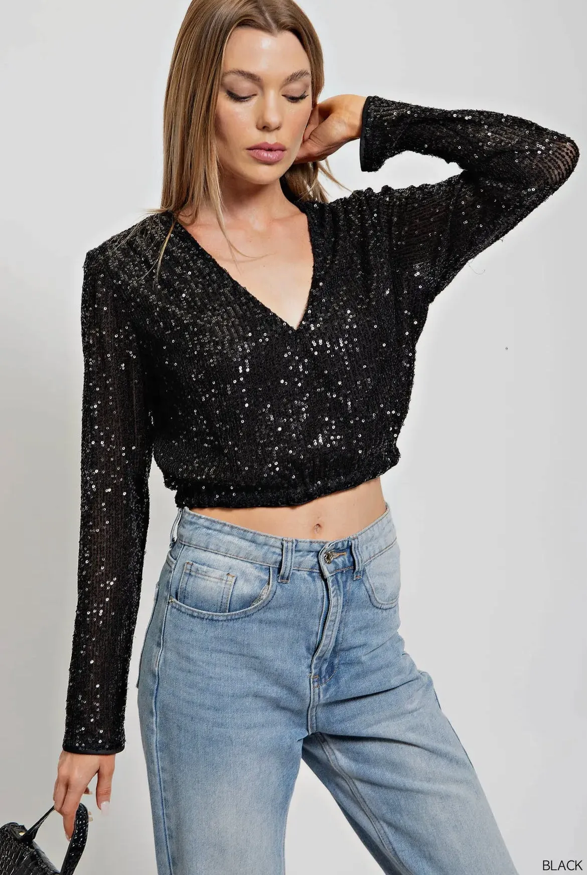 Kori Lined Sequins Top