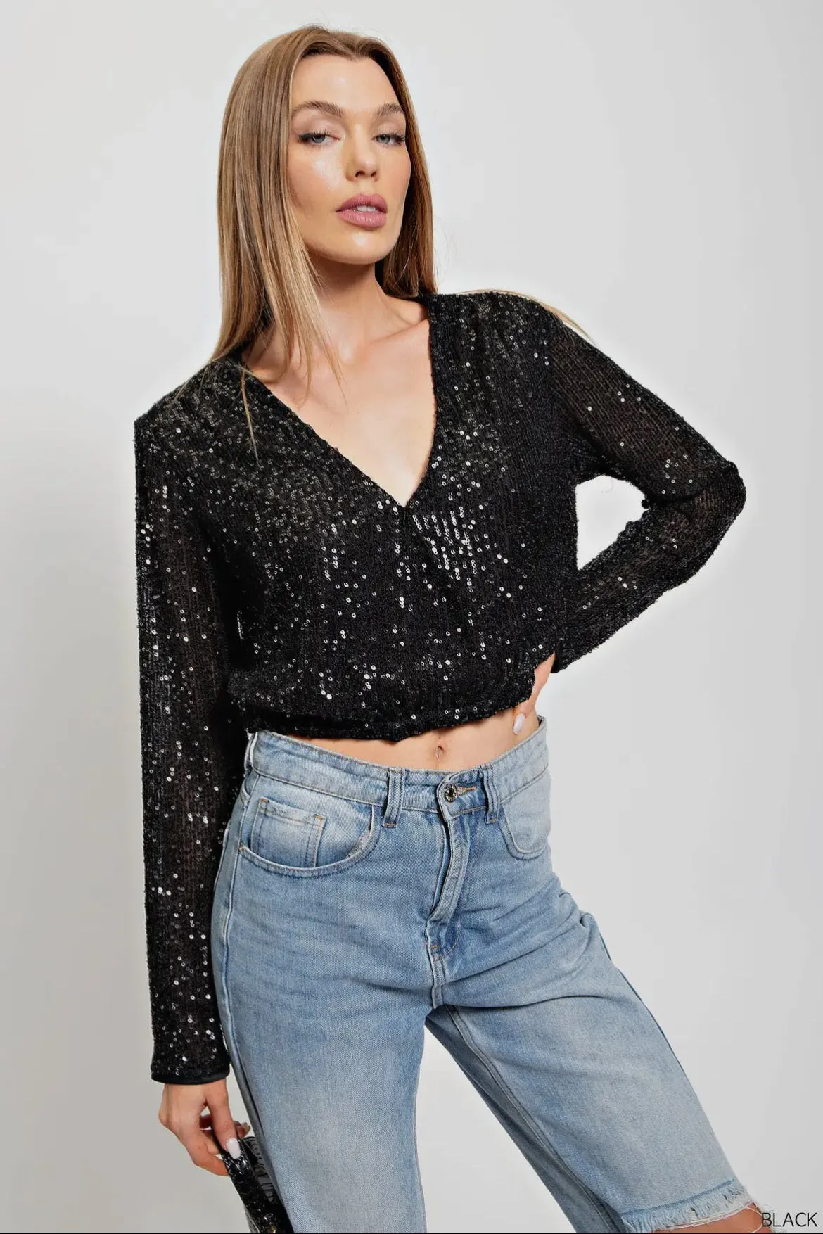 Kori Lined Sequins Top