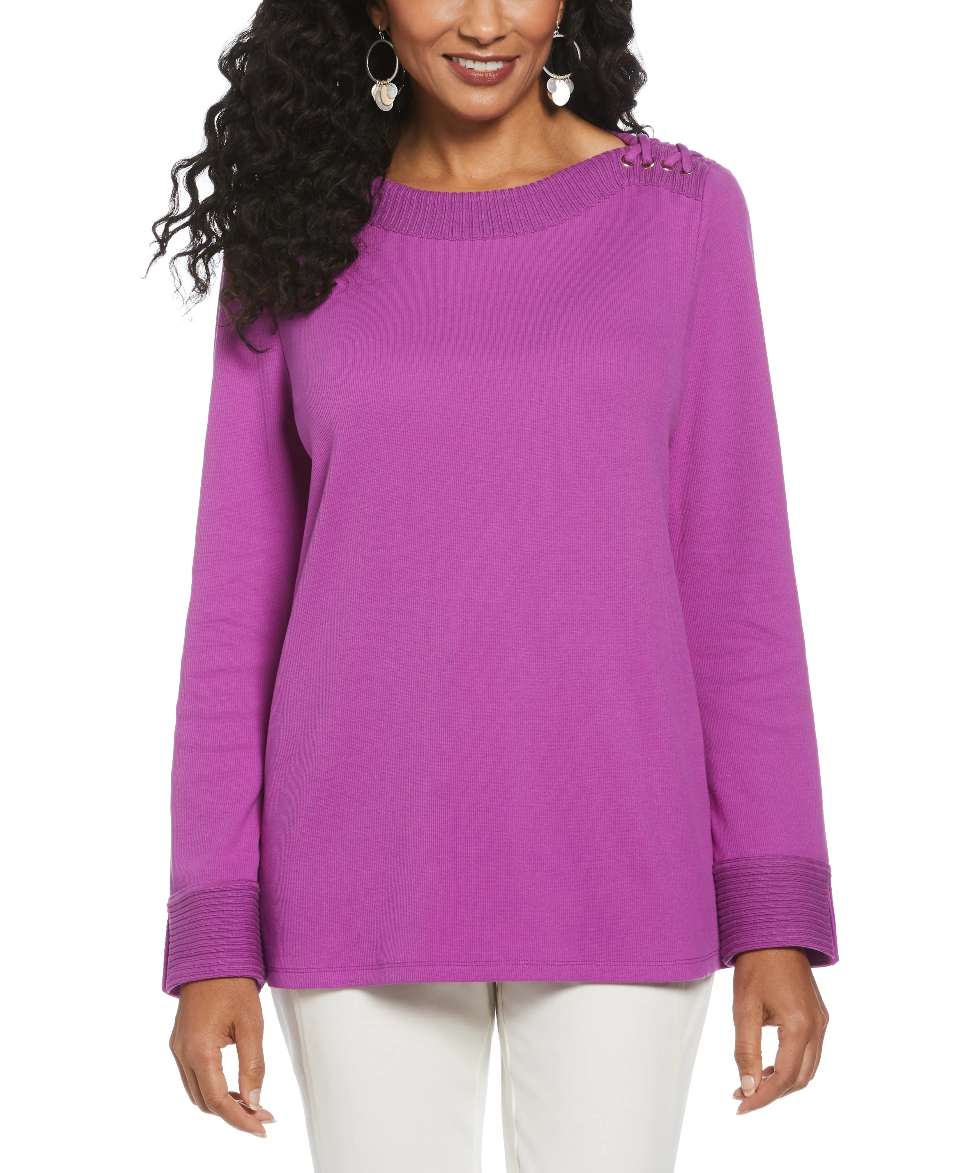 Laced Boatneck Top