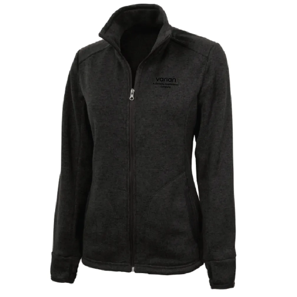 Ladies Heathered Sweater Fleece Jacket