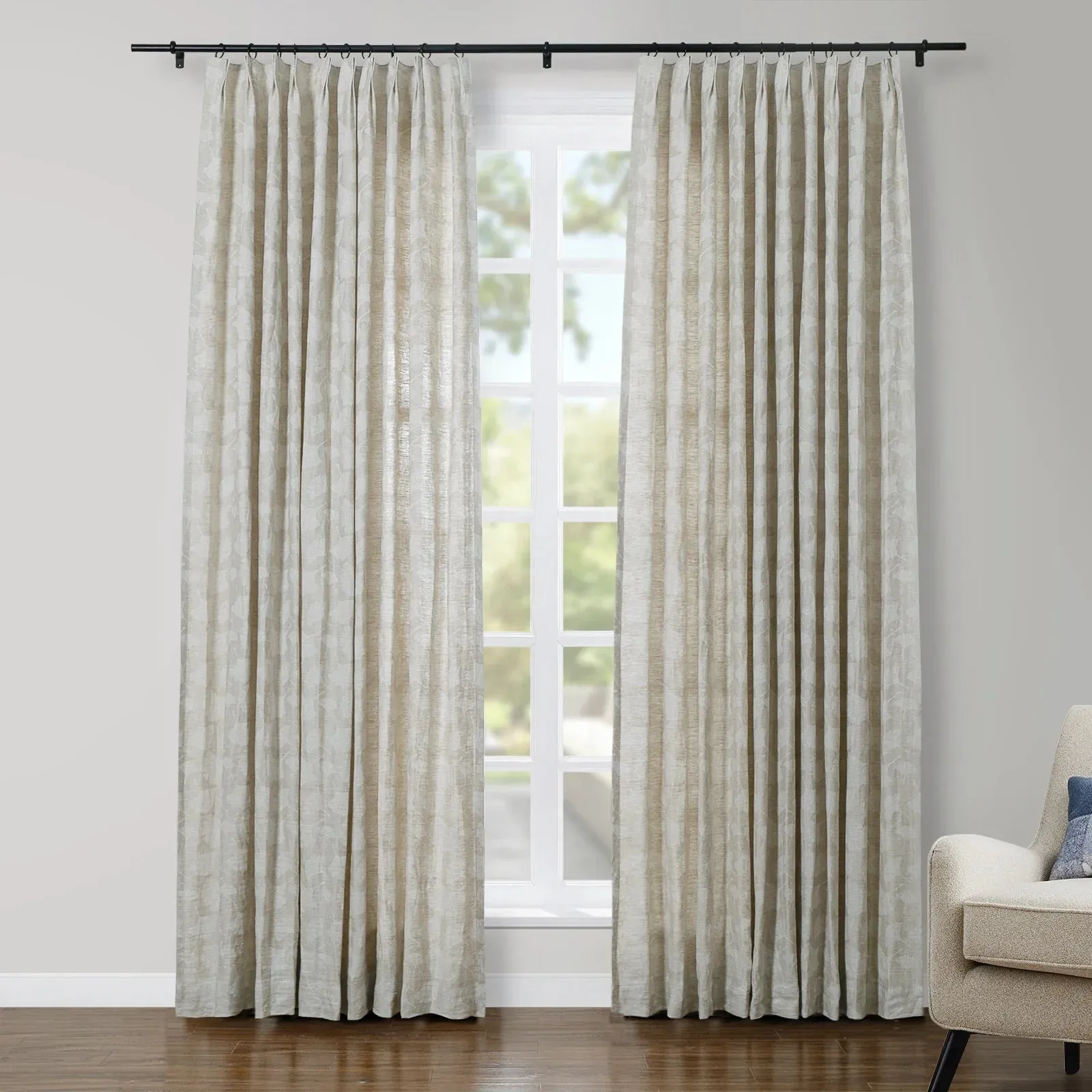 Lance 100% Linen Jacquard Curtain Soft Top