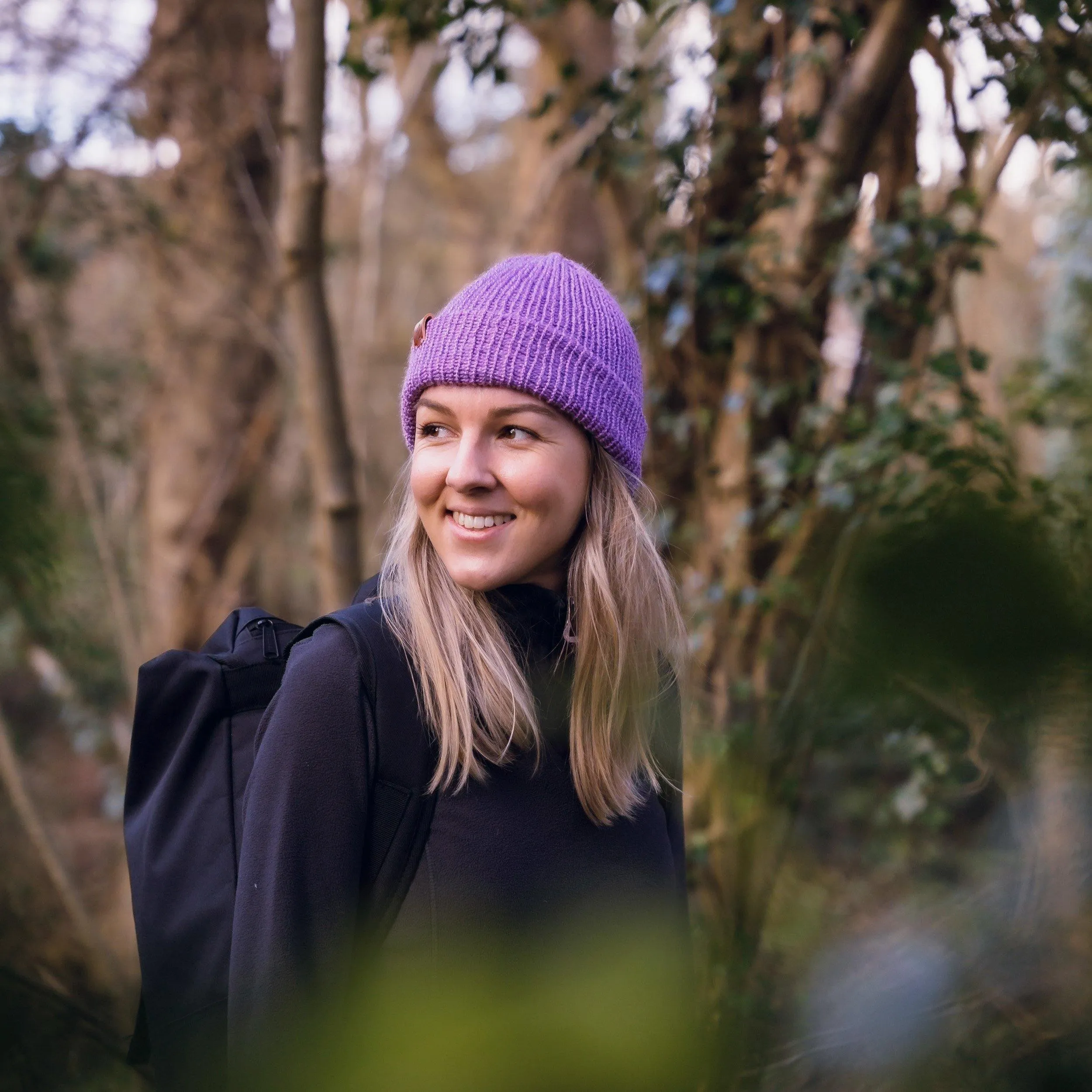 Lavander Pink Wooly Beanie Hat