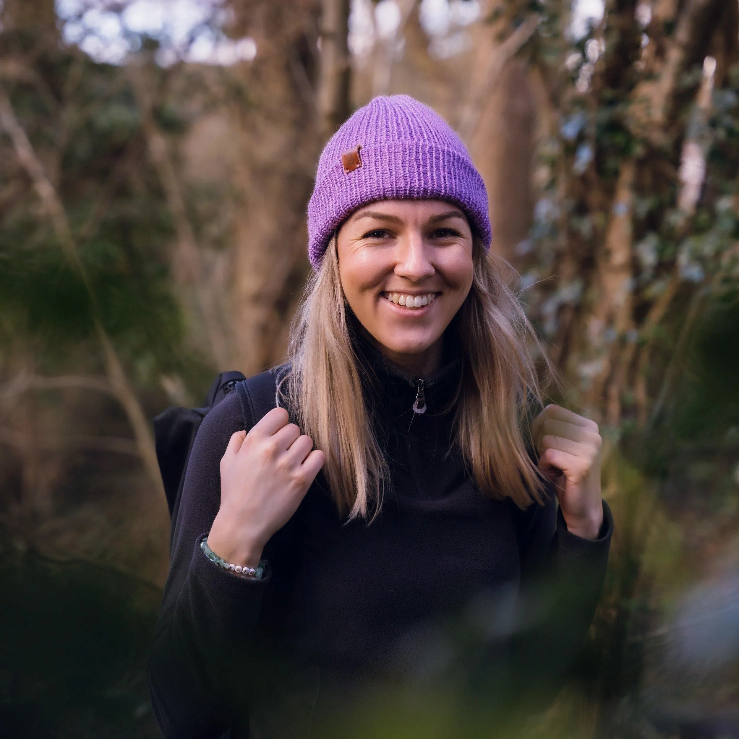 Lavander Pink Wooly Beanie Hat