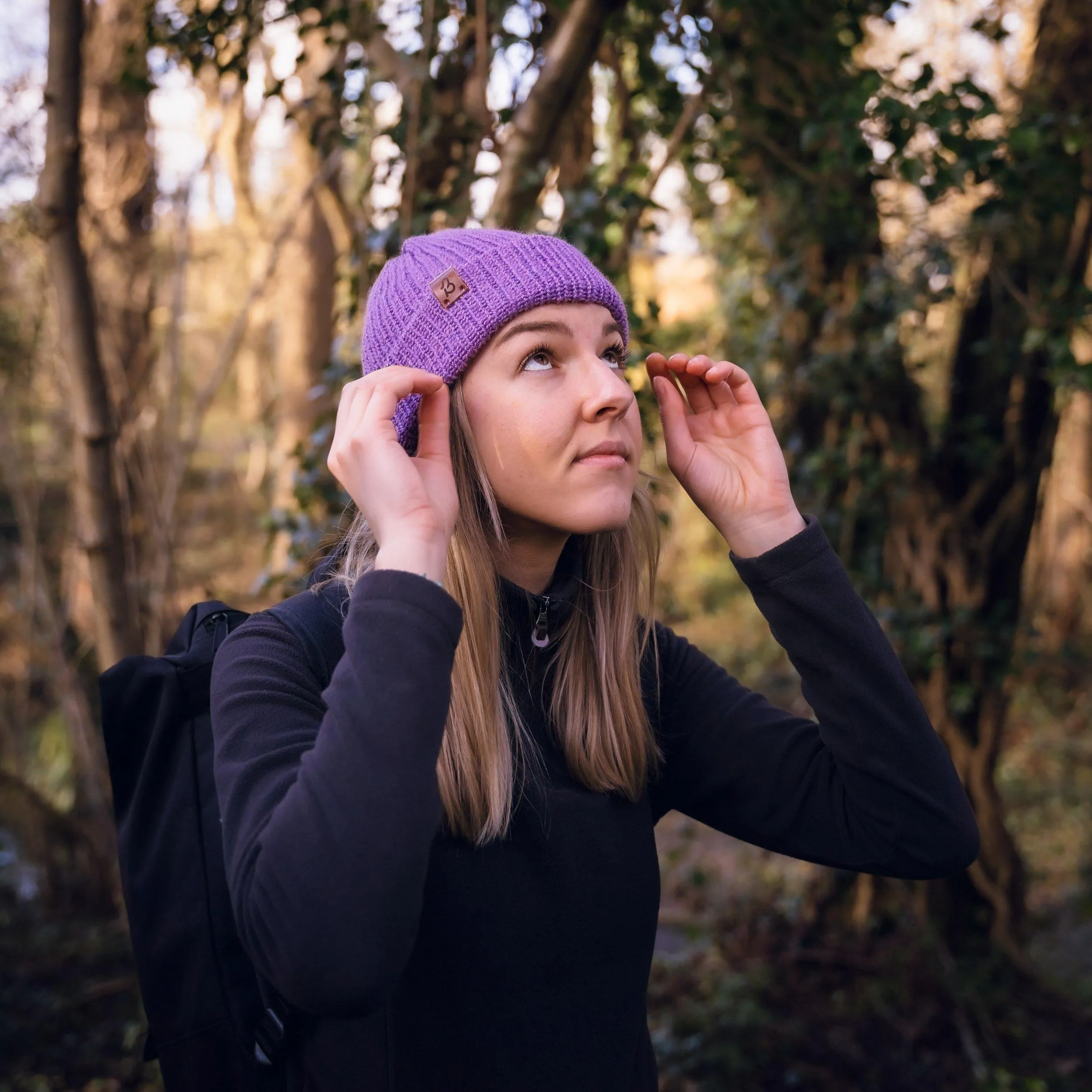 Lavander Pink Wooly Beanie Hat