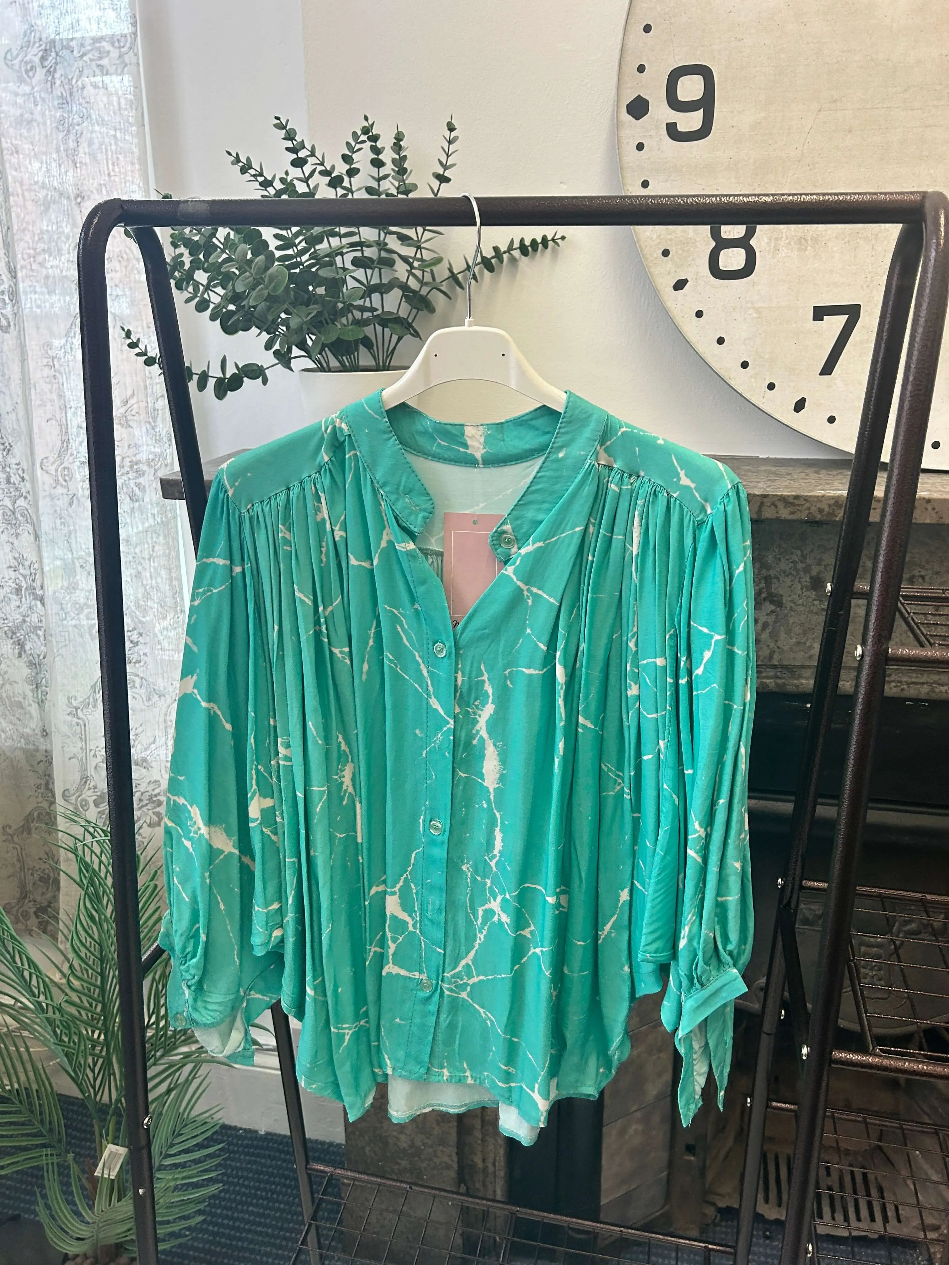 Libby Tie Dye Balloon Sleeve Blouse