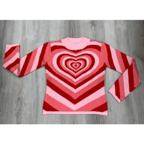 Long Sleeve Hearts Turtleneck Sweater