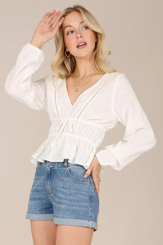 Long Sleeve Sheer Lace Top