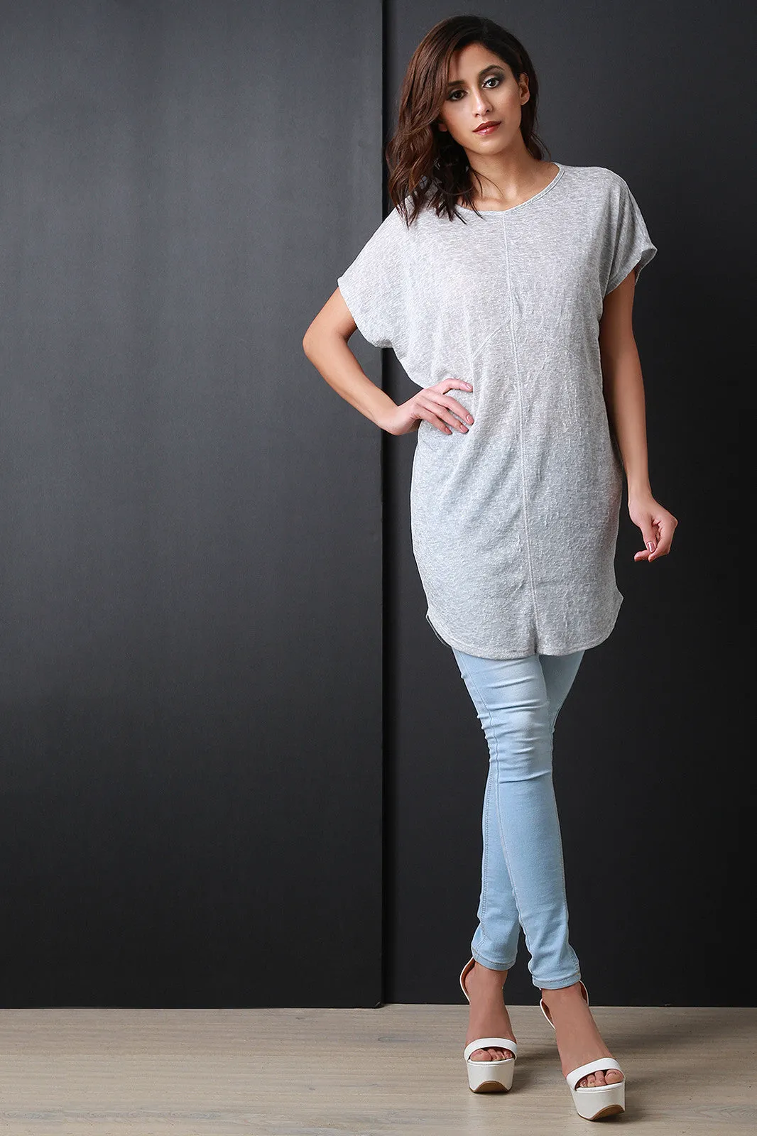 Longline Knit Tunic Top