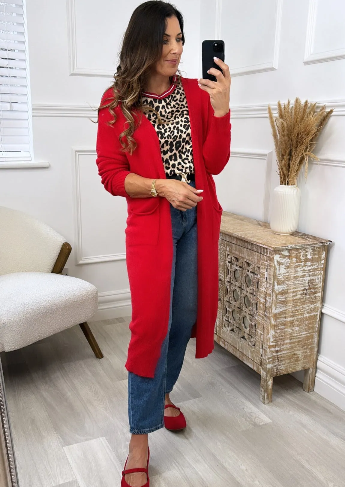 Louisa Red Knit Cardigan