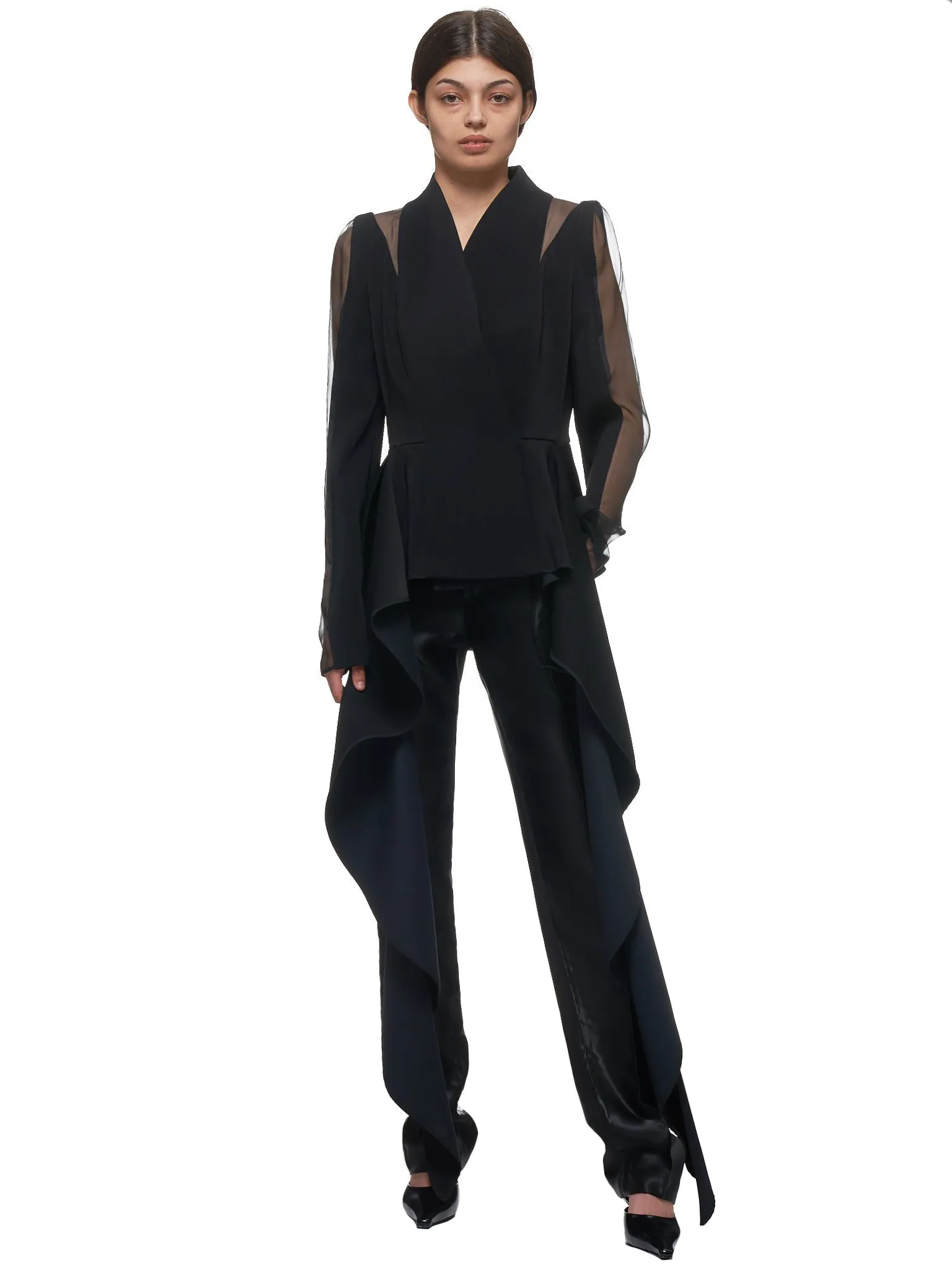 Lustrous Tuxedo Trouser (W010-BLACK)