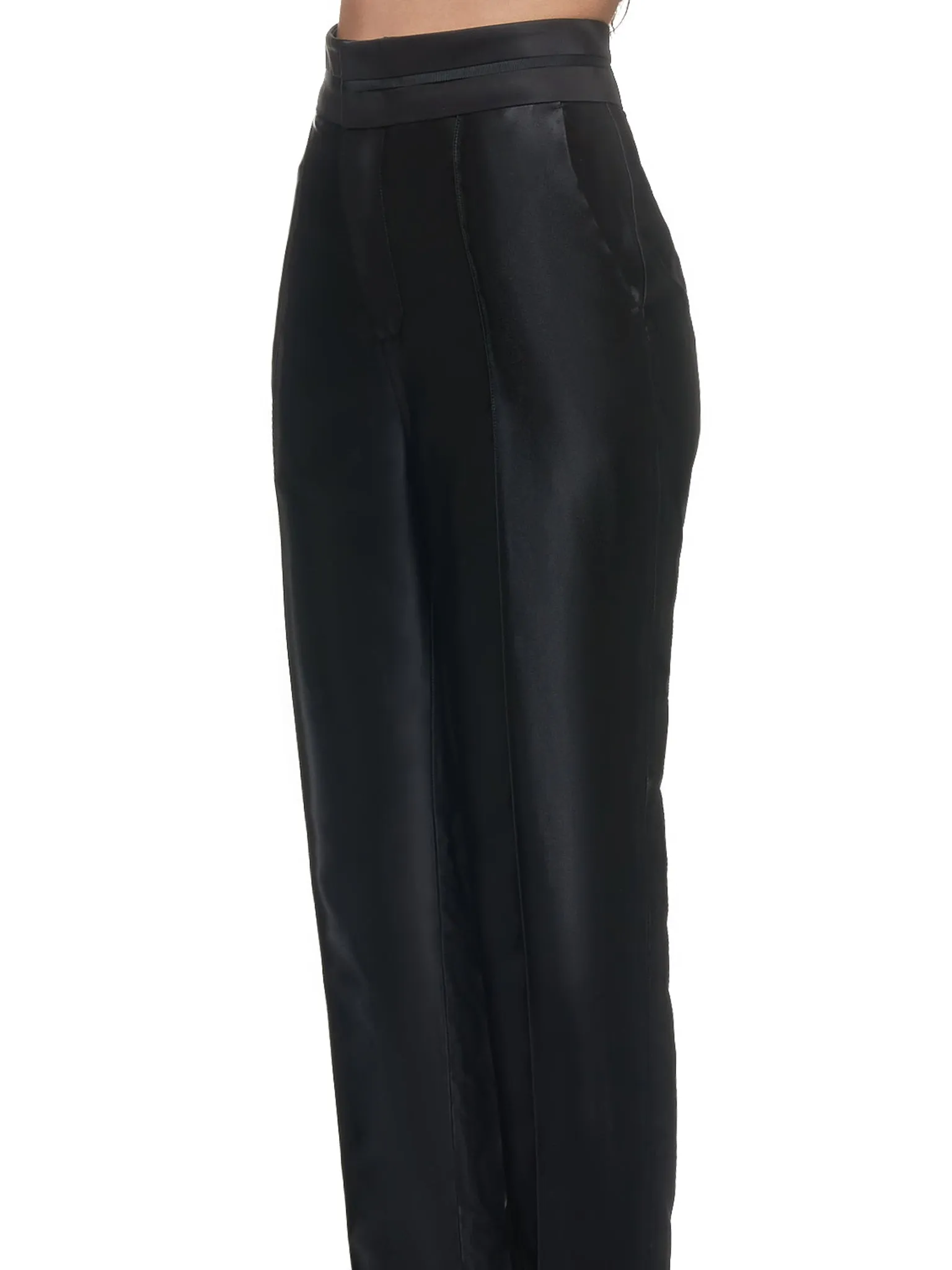 Lustrous Tuxedo Trouser (W010-BLACK)