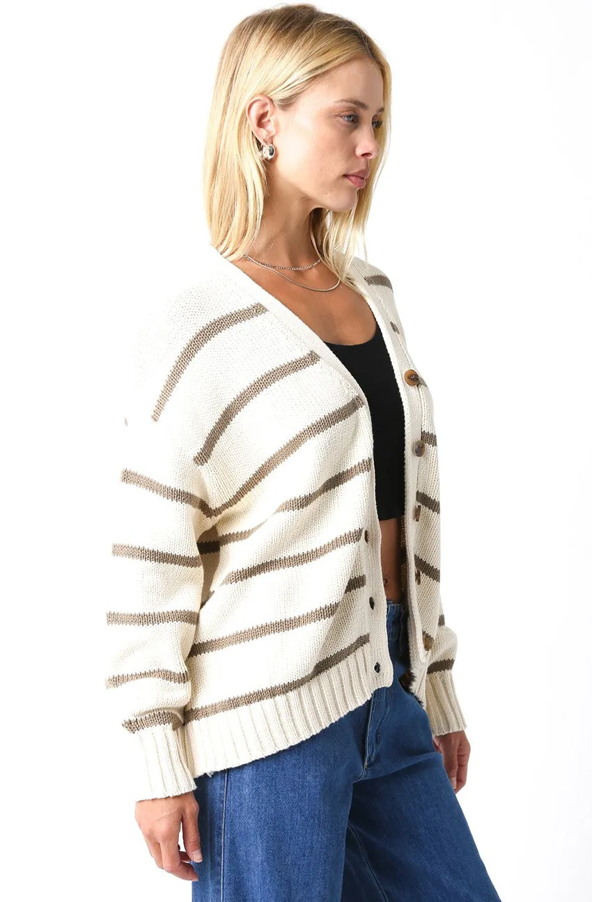 Lynn Taupe and Cream Sweater