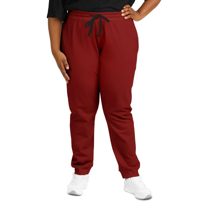 Medium Dark Red Joggers | Unisex | with PLUS sizes | Medium Dark Pure Red | C0M100Y100K60