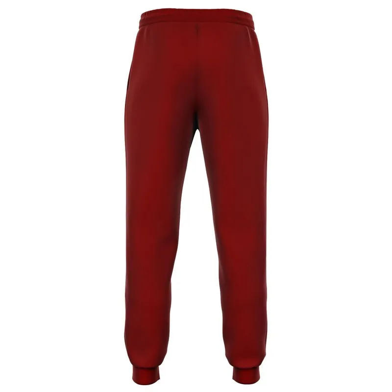 Medium Dark Red Joggers | Unisex | with PLUS sizes | Medium Dark Pure Red | C0M100Y100K60