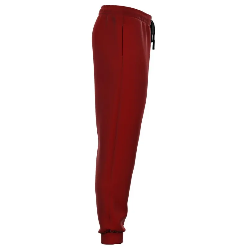 Medium Dark Red Joggers | Unisex | with PLUS sizes | Medium Dark Pure Red | C0M100Y100K60