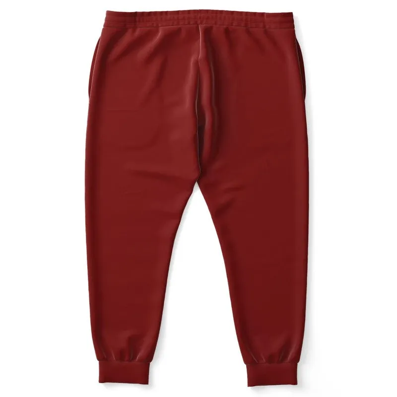 Medium Dark Red Joggers | Unisex | with PLUS sizes | Medium Dark Pure Red | C0M100Y100K60