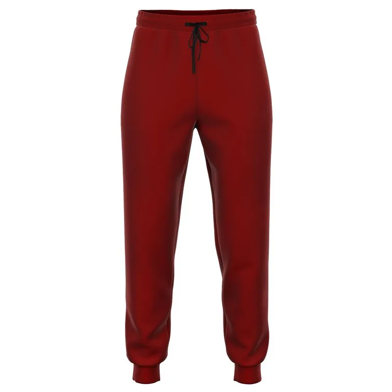 Medium Dark Red Joggers | Unisex | with PLUS sizes | Medium Dark Pure Red | C0M100Y100K60